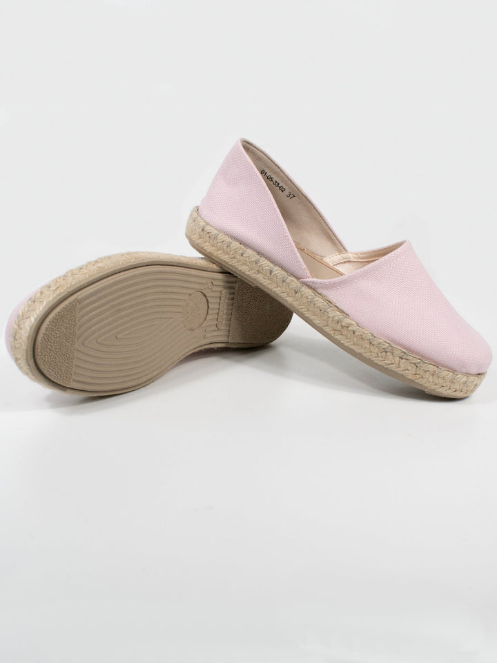 espadrilles rose clair  en toile recyclées