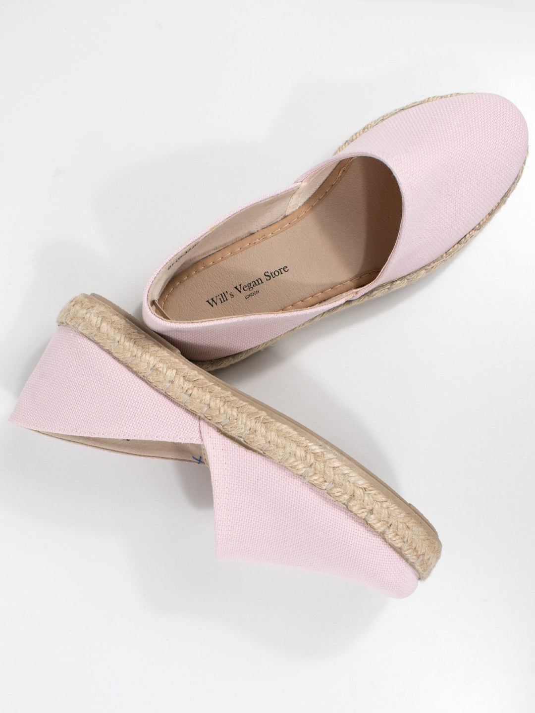 espadrilles rose clair  en toile recyclées