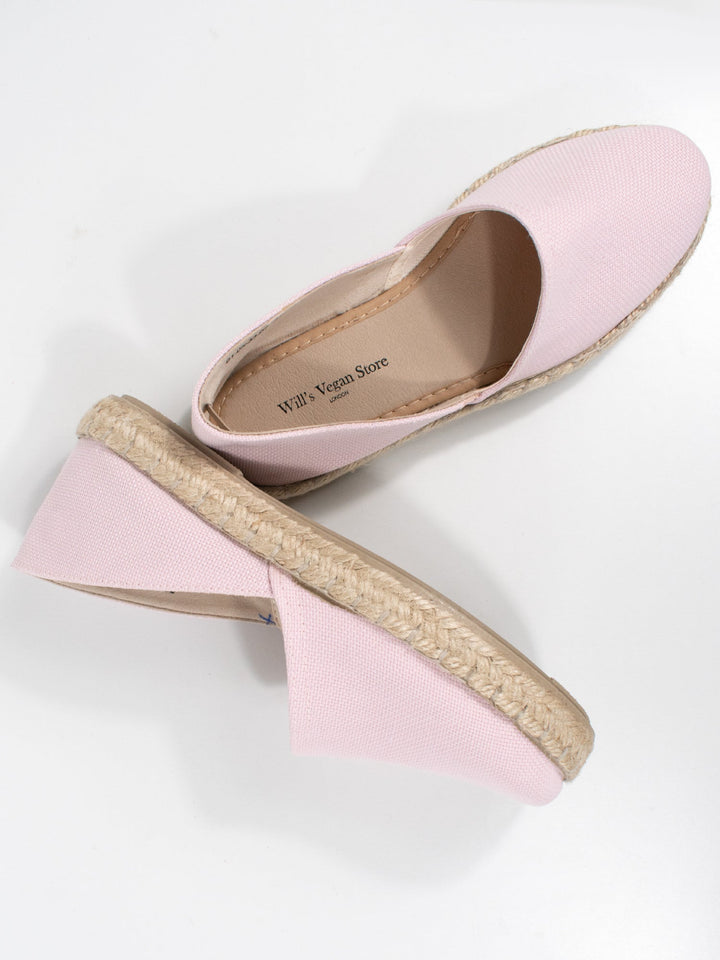 espadrilles rose clair  en toile recyclées