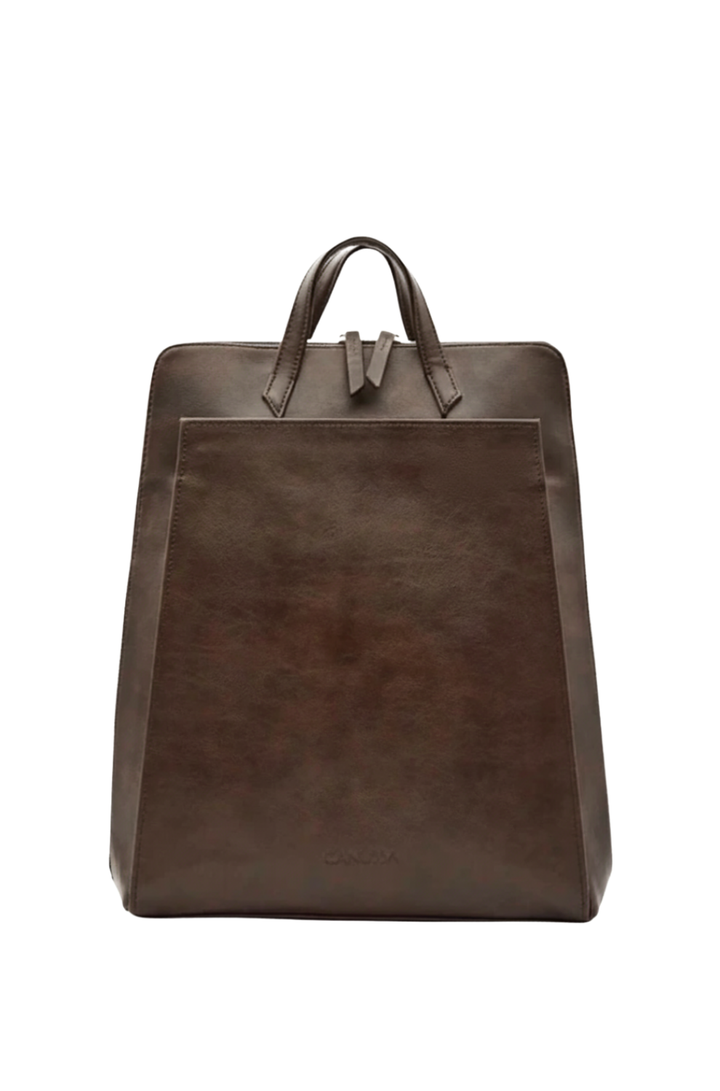 Sac à dos en cuir vegan marron  pour ordinateur portable