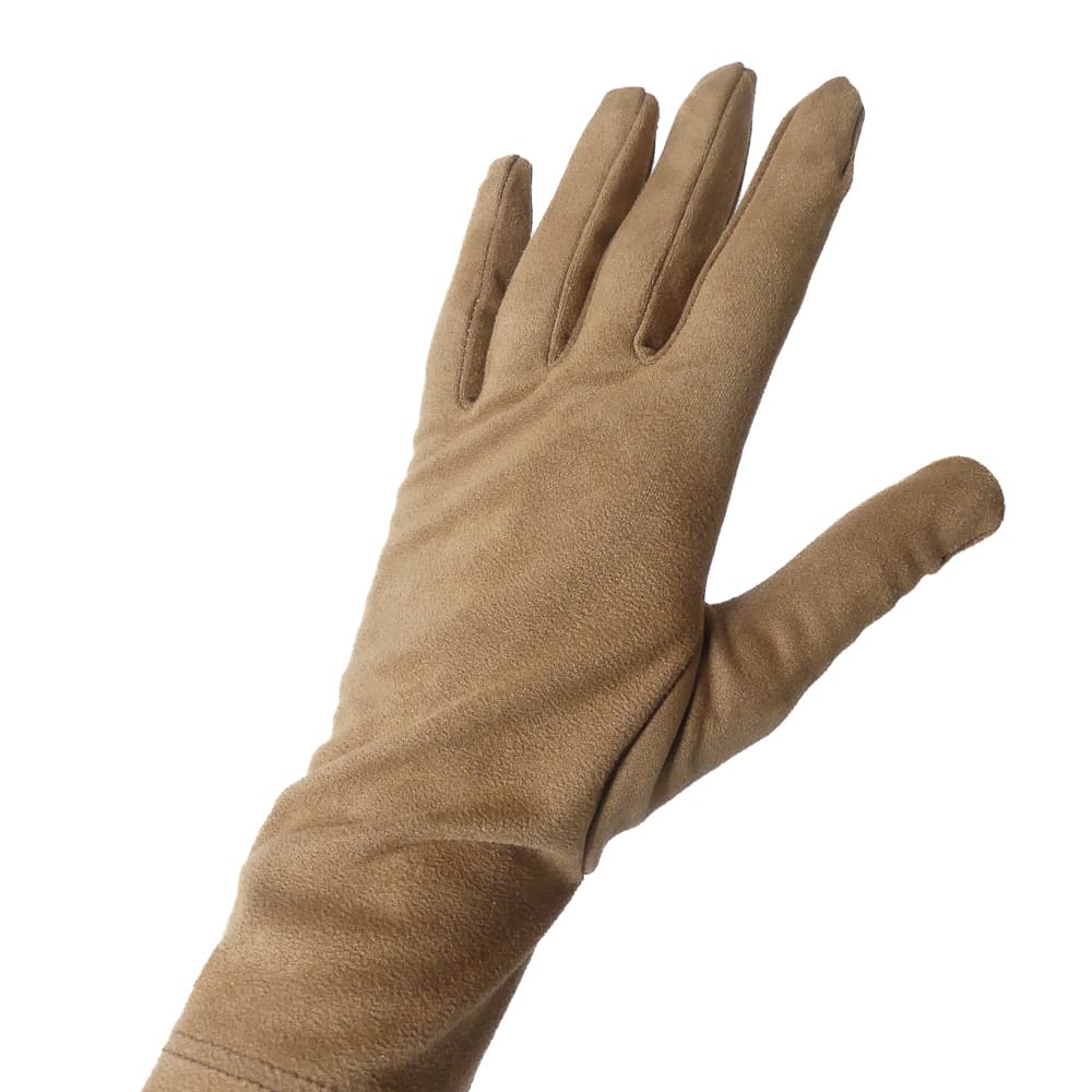 gants vegan effet suede daim camel