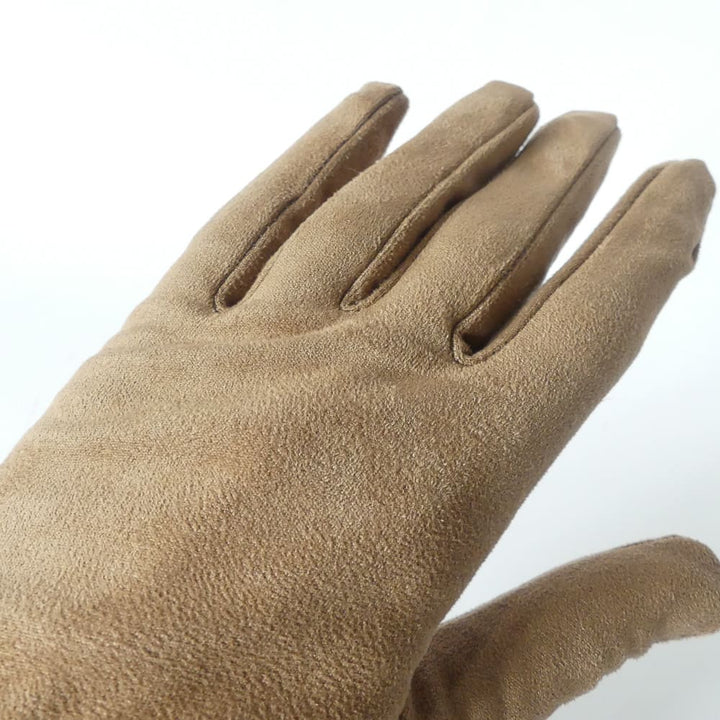 gants vegan effet suede daim camel