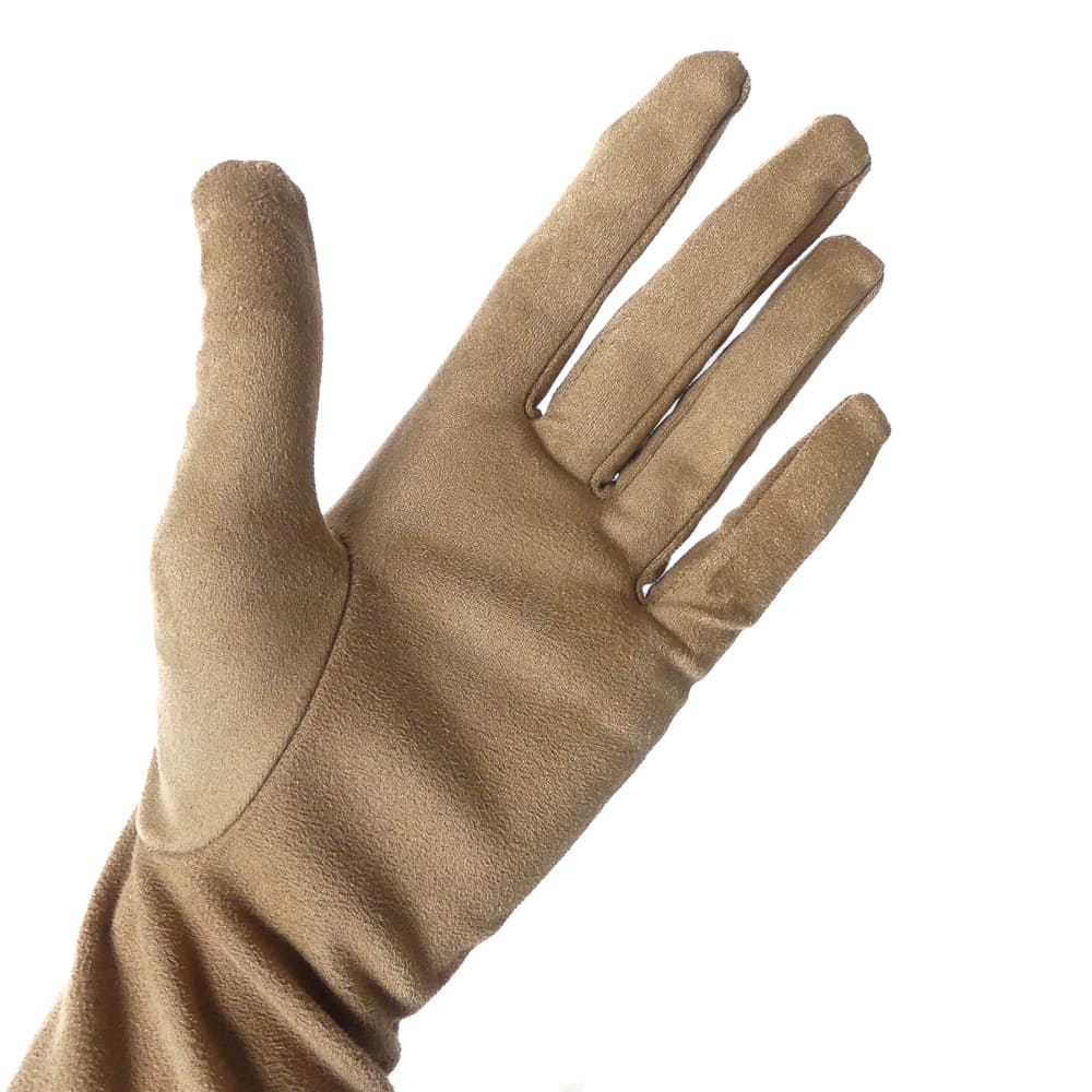 gants vegan effet suede daim camel