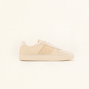 Bequeme Alltagsschuhe von N'GO – Mai Chau Canvas Beige mit orangefarbenen Akzenten