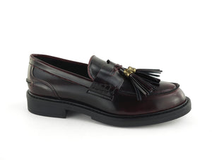 Mocassins rouge bordeaux vernis vegan