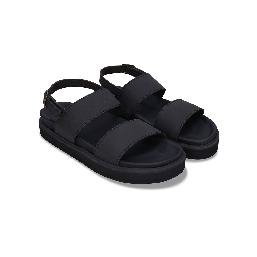 sandales avec bride arrière et boucle de cheville bon amorti noir