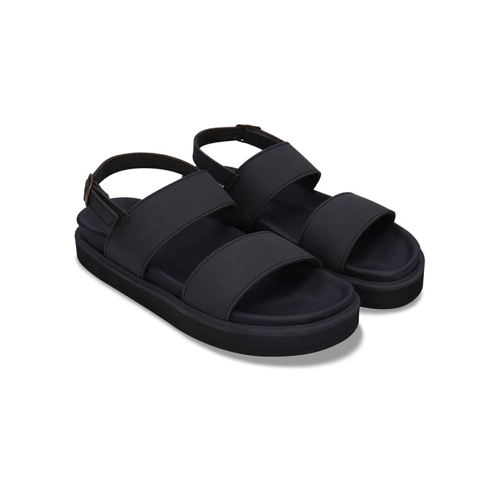 sandales avec bride arrière et boucle de cheville bon amorti noir