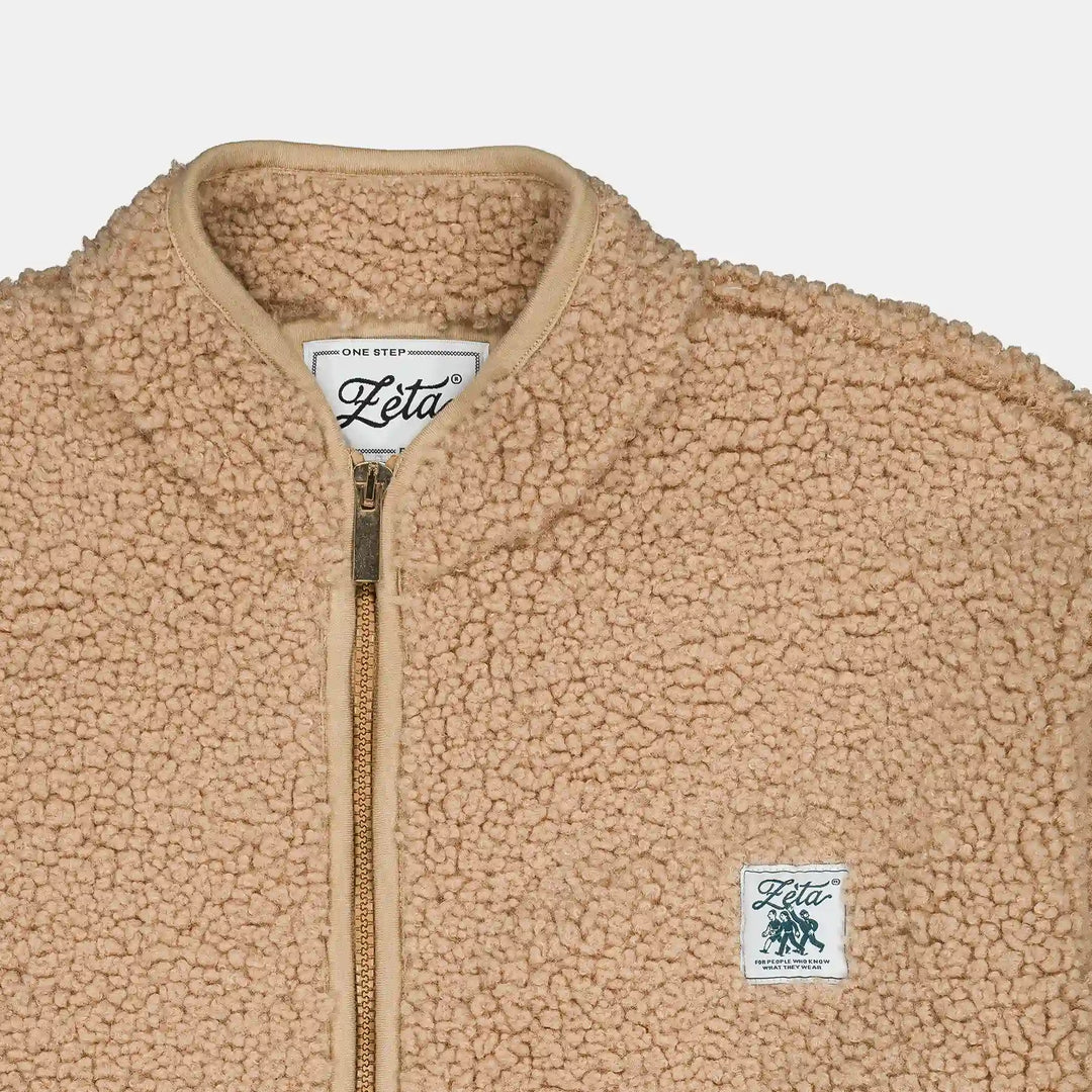 Veste polaire Sherpa Camel en matière recyclée vegan