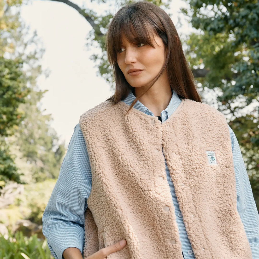 Veste Polaire Sherpa Camel Sans manch