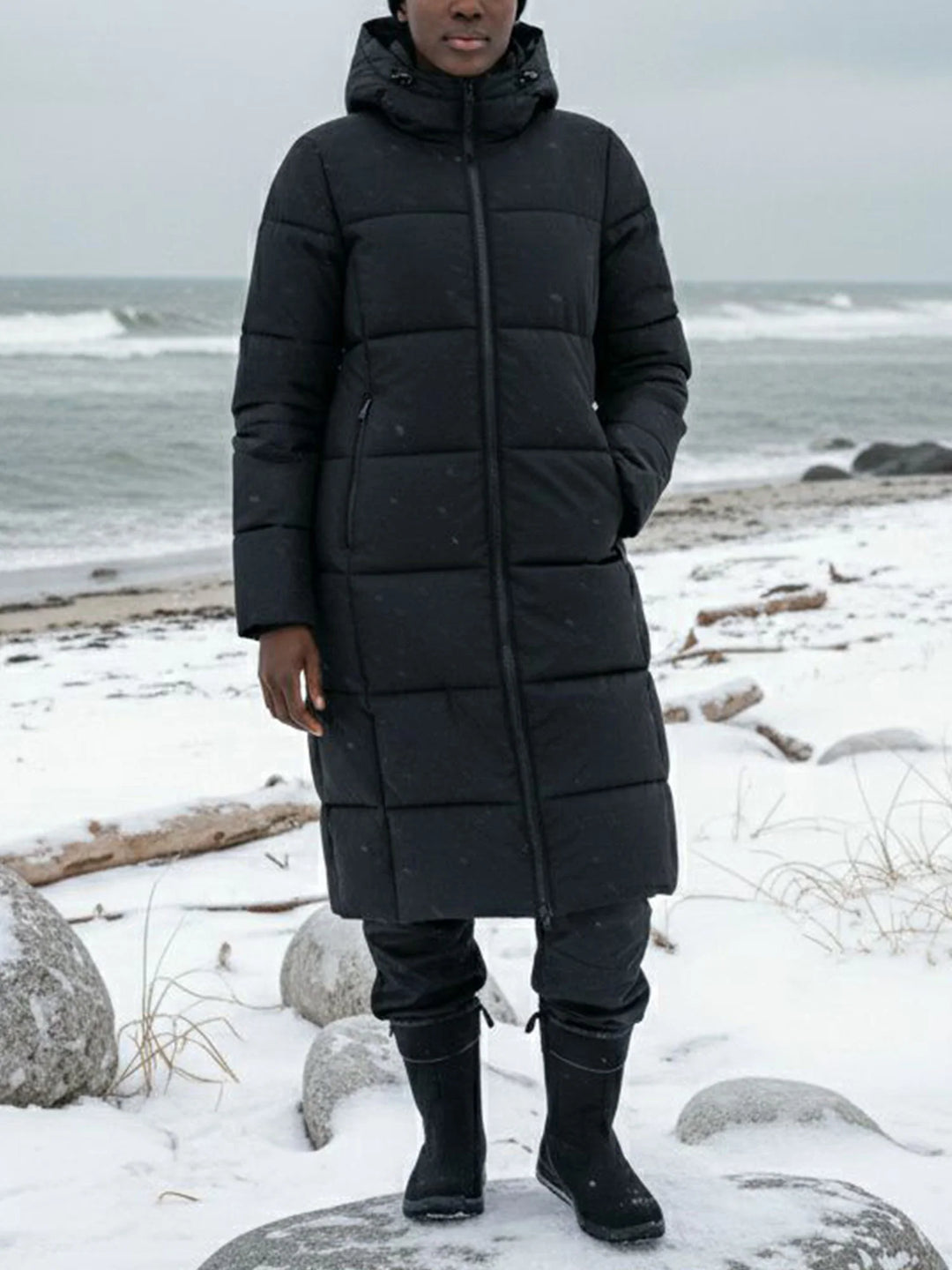 long puffer vegan woman