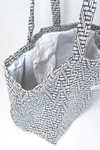 grand sac cabas jacquard noir et blanc