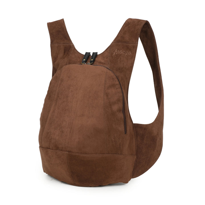 sac à dos en suedine marron vegan