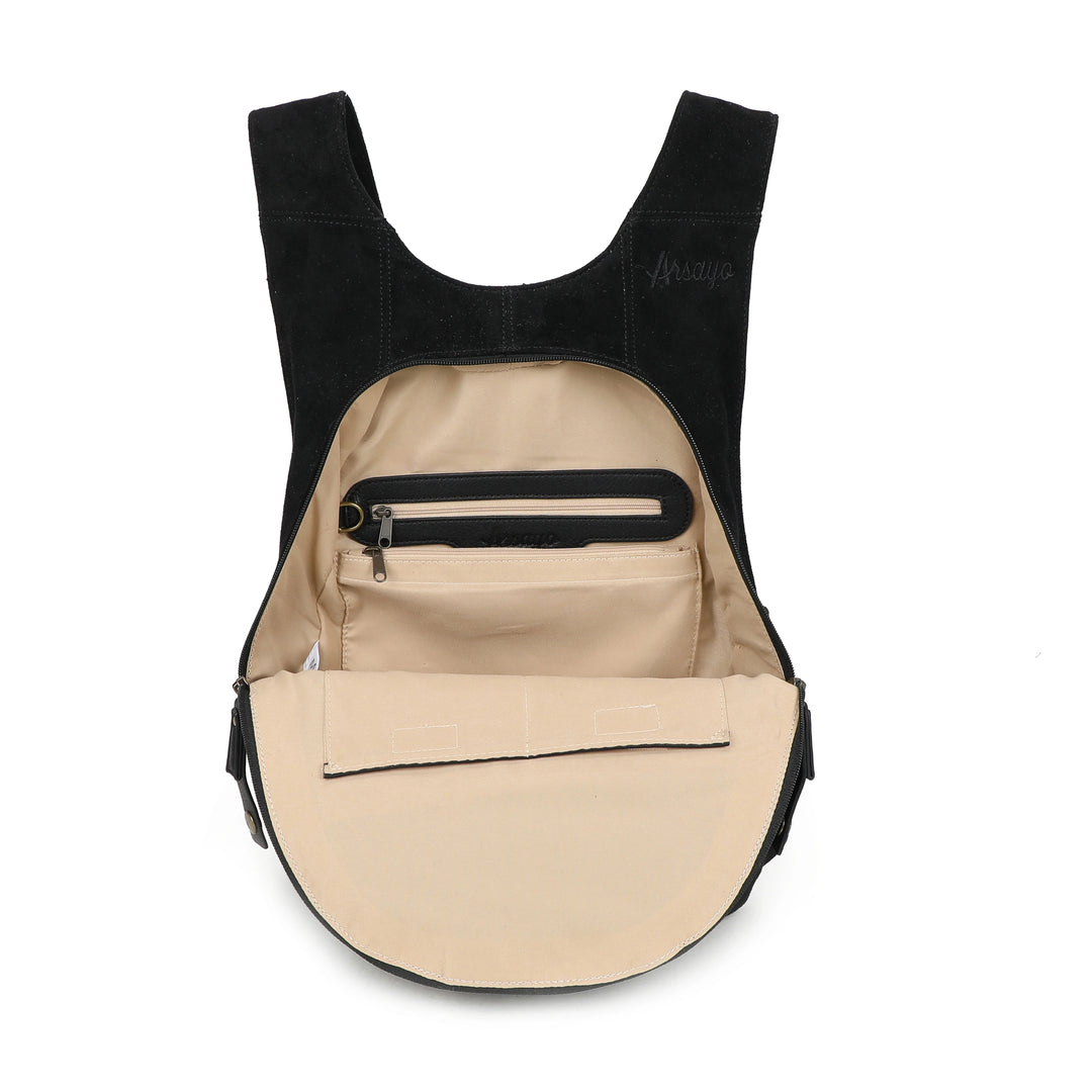 sac à dos en suedine noir vegan