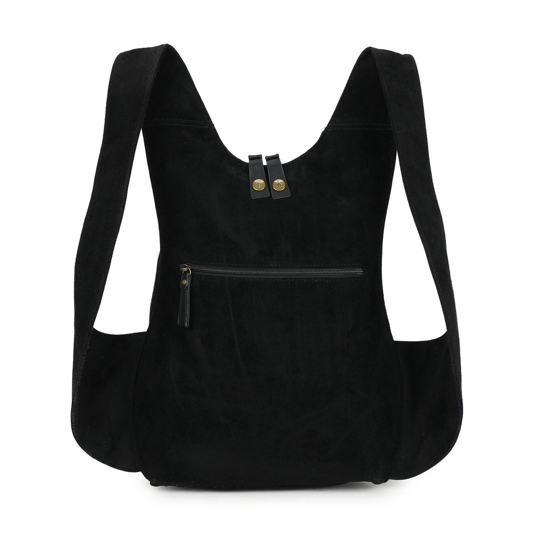 sac à dos en suedine noir vegan
