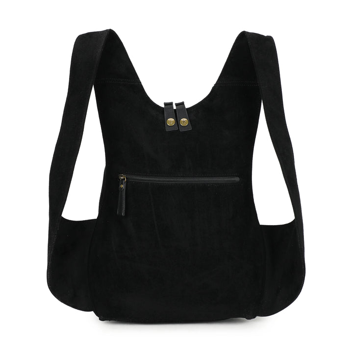 sac à dos en suedine noir vegan