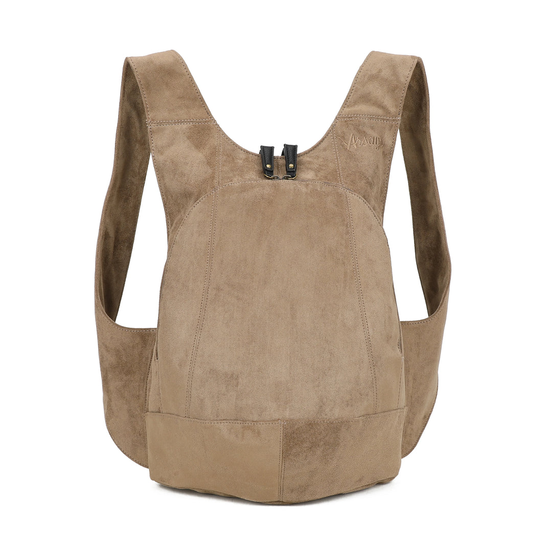 sac à dos en suedine vegan taupe