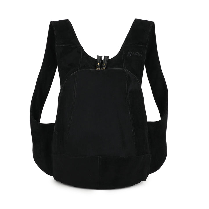 sac à dos en suedine noir vegan