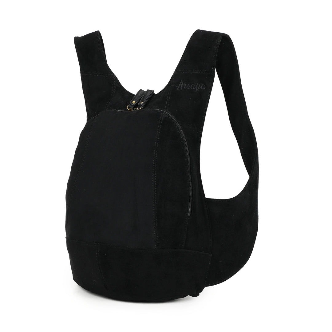 sac à dos en suedine noir vegan
