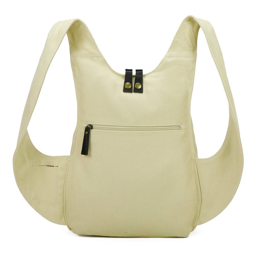 Sac à dos Estival Arsayo beige toile confortable ergonomique antivol sécurise vegane arriere
