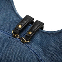 Charger l&#39;image dans la galerie, Sac à dos Estival Arsayo bleu marine jean toile confortable ergonomique antivol sécurise vegane fermeture