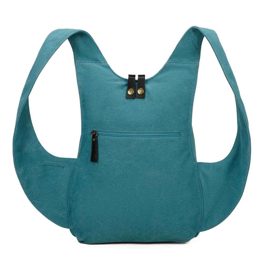 Sac à dos Estival Arsayo bleu turquoise toile confortable ergonomique antivol sécurise vegane arriere