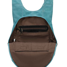 Charger l&#39;image dans la galerie, Sac à dos Estival Arsayo bleu turquoise toile confortable ergonomique antivol sécurise vegane interieur