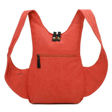 Charger l&#39;image dans la galerie, Sac à dos Estival Arsayo orange saumon corail toile confortable ergonomique antivol sécurise vegane arriere
