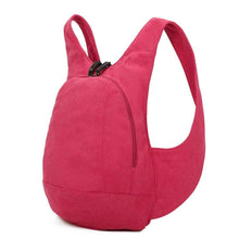 Charger l&#39;image dans la galerie, Sac à dos Estival Arsayo rose fuchsia toile confortable ergonomique antivol sécurise vegane cote