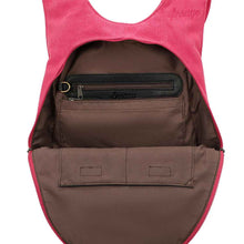 Charger l&#39;image dans la galerie, Sac à dos Estival Arsayo rose fuchsia toile confortable ergonomique antivol sécurise vegane interieur