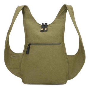 Sac à dos Estival Arsayo vert kaki toile confortable ergonomique antivol sécurise vegane arriere