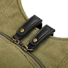 Charger l&#39;image dans la galerie, Sac à dos Estival Arsayo vert kaki toile confortable ergonomique antivol sécurise vegane fermeture