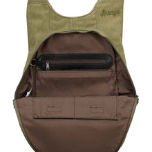 Charger l&#39;image dans la galerie, Sac à dos Estival Arsayo vert kaki toile confortable ergonomique antivol sécurise vegane interieur