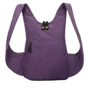 Sac à dos Estival Arsayo violet mauve toile confortable ergonomique antivol sécurise vegane arriere