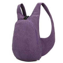 Charger l&#39;image dans la galerie, Sac à dos Estival Arsayo violet mauve toile confortable ergonomique antivol sécurise vegane cote