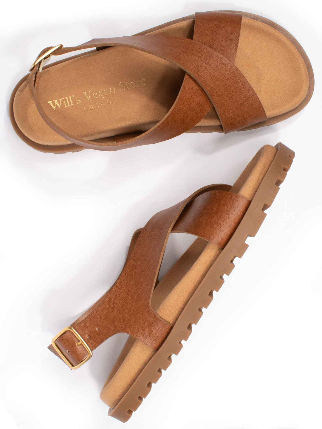 Kreuzriemen-Fußbett-Sandalen