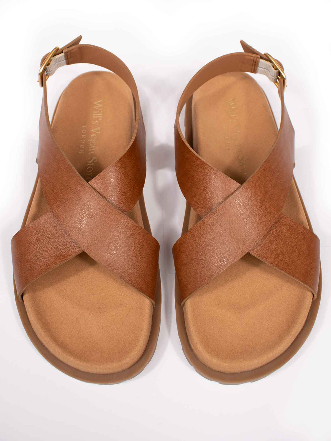 Kreuzriemen-Fußbett-Sandalen