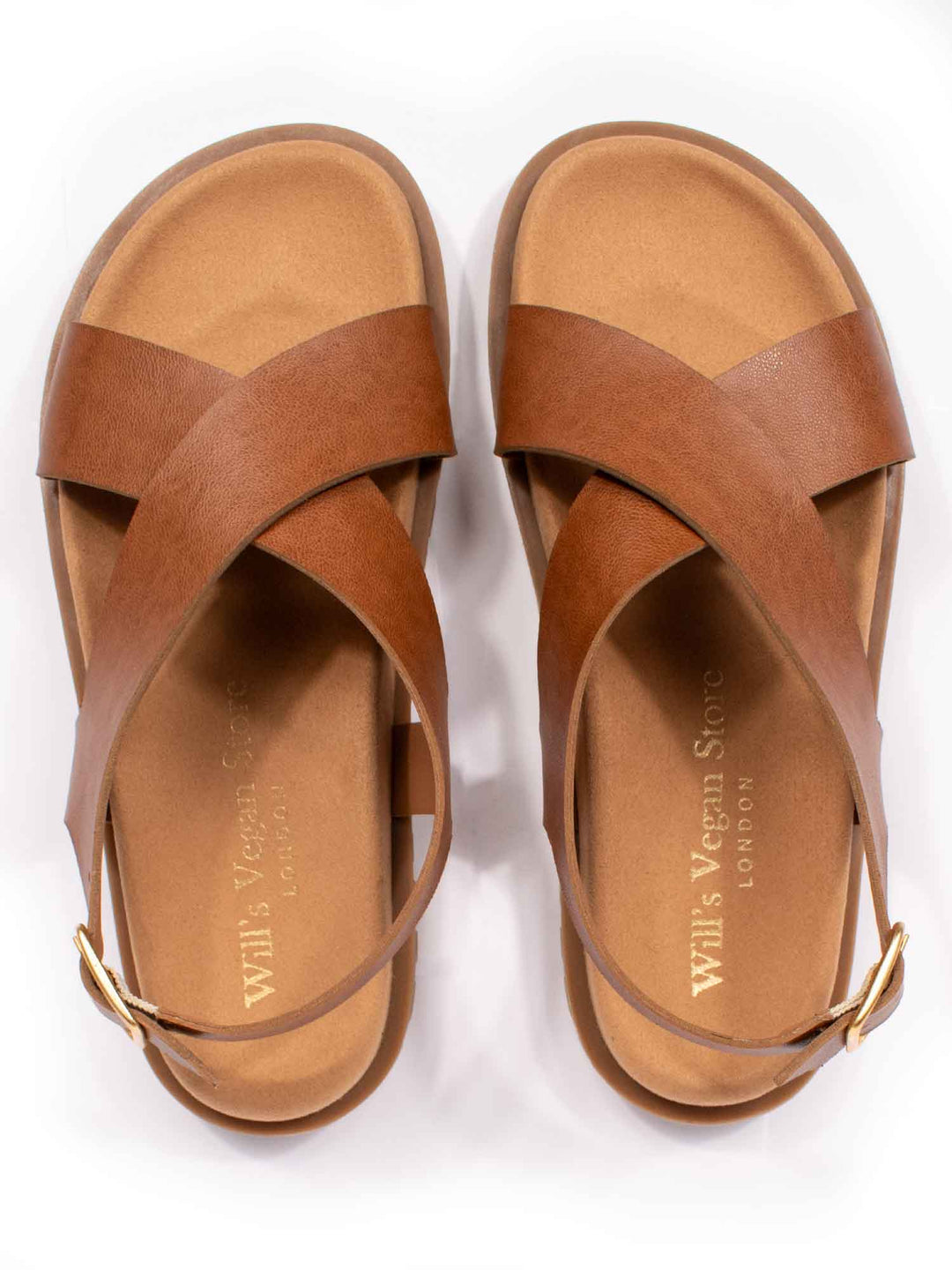 Kreuzriemen-Fußbett-Sandalen