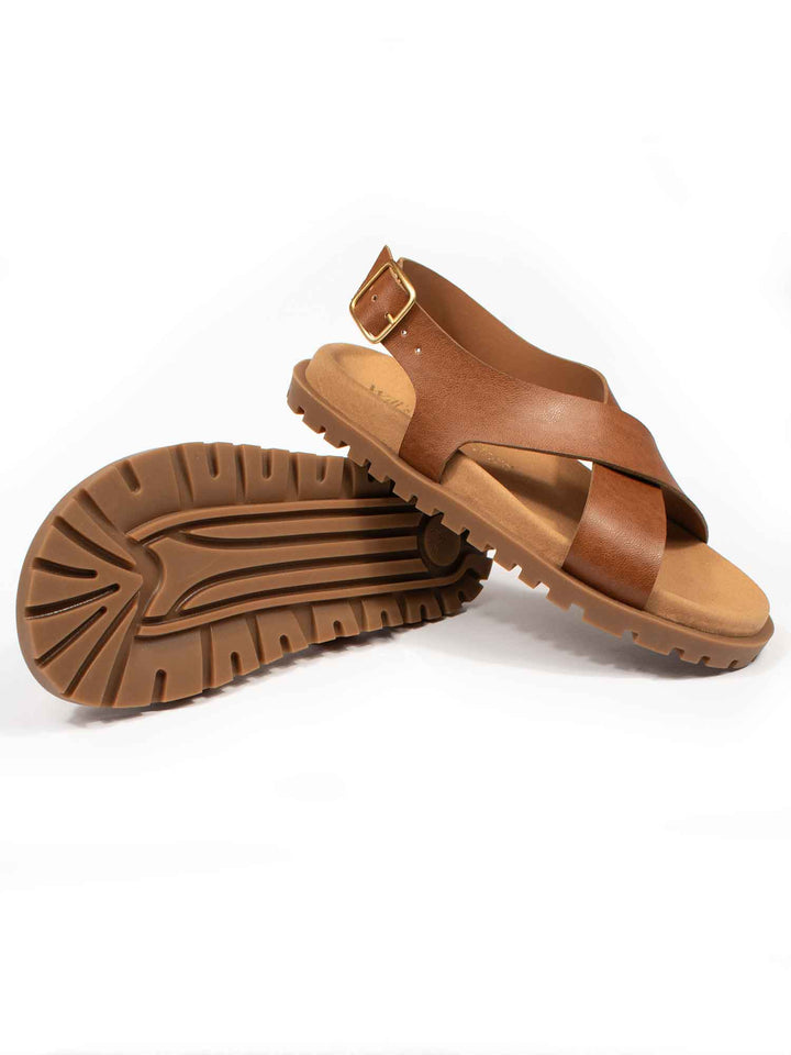 Kreuzriemen-Fußbett-Sandalen