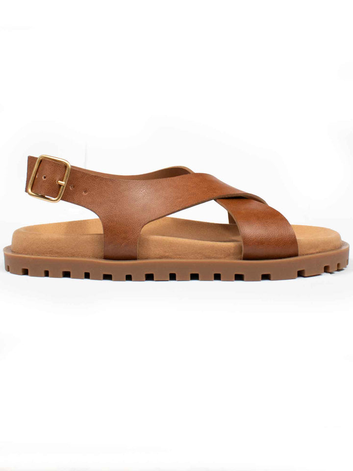 Kreuzriemen-Fußbett-Sandalen