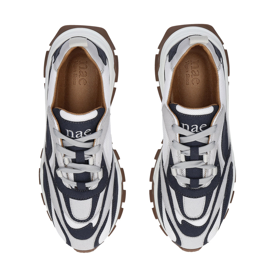NAE Sneakers Vegane Unisex Suola Spessa Riciclate Leggere Comfort Blu Gri 36-46