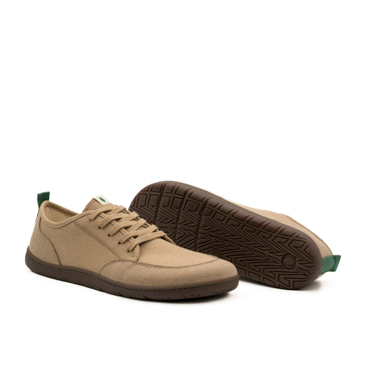 Baskets vegan Barefoot en toile recyclée beige