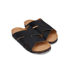 Load image into Gallery viewer, offene Sandalen Schwarz gepolstert sohle | NAE Vegan Shoes