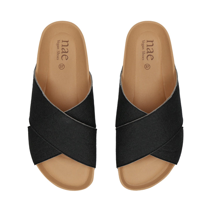 Sandales véganes unisex sangles croisées semelle matelassé