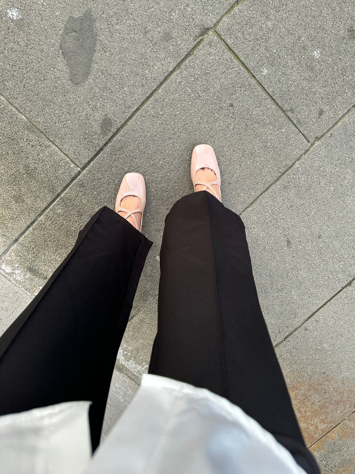 chaussures à talons en cuir vegan verni rose clair
