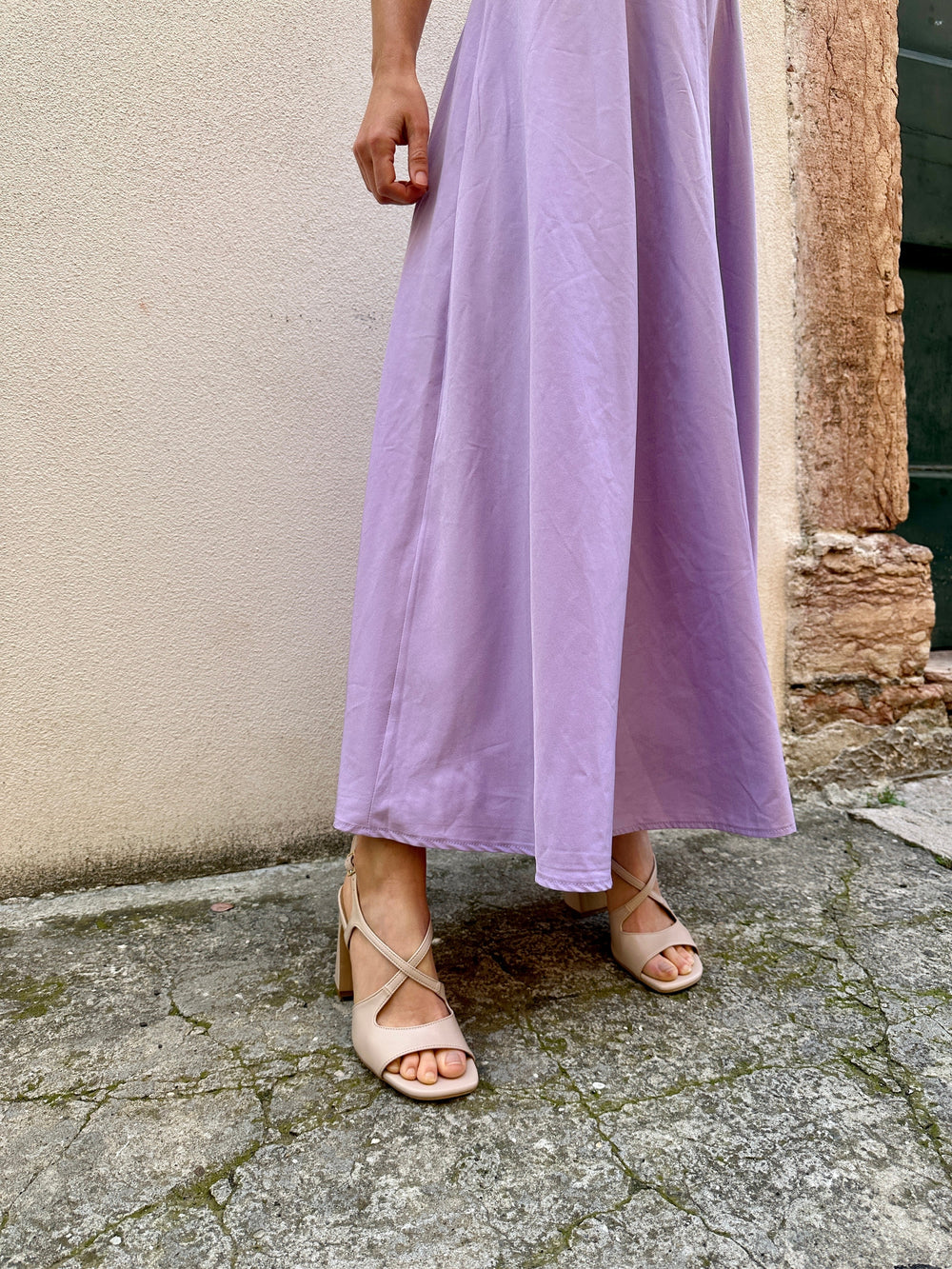Sandales à talons haut en cuir vegan nude