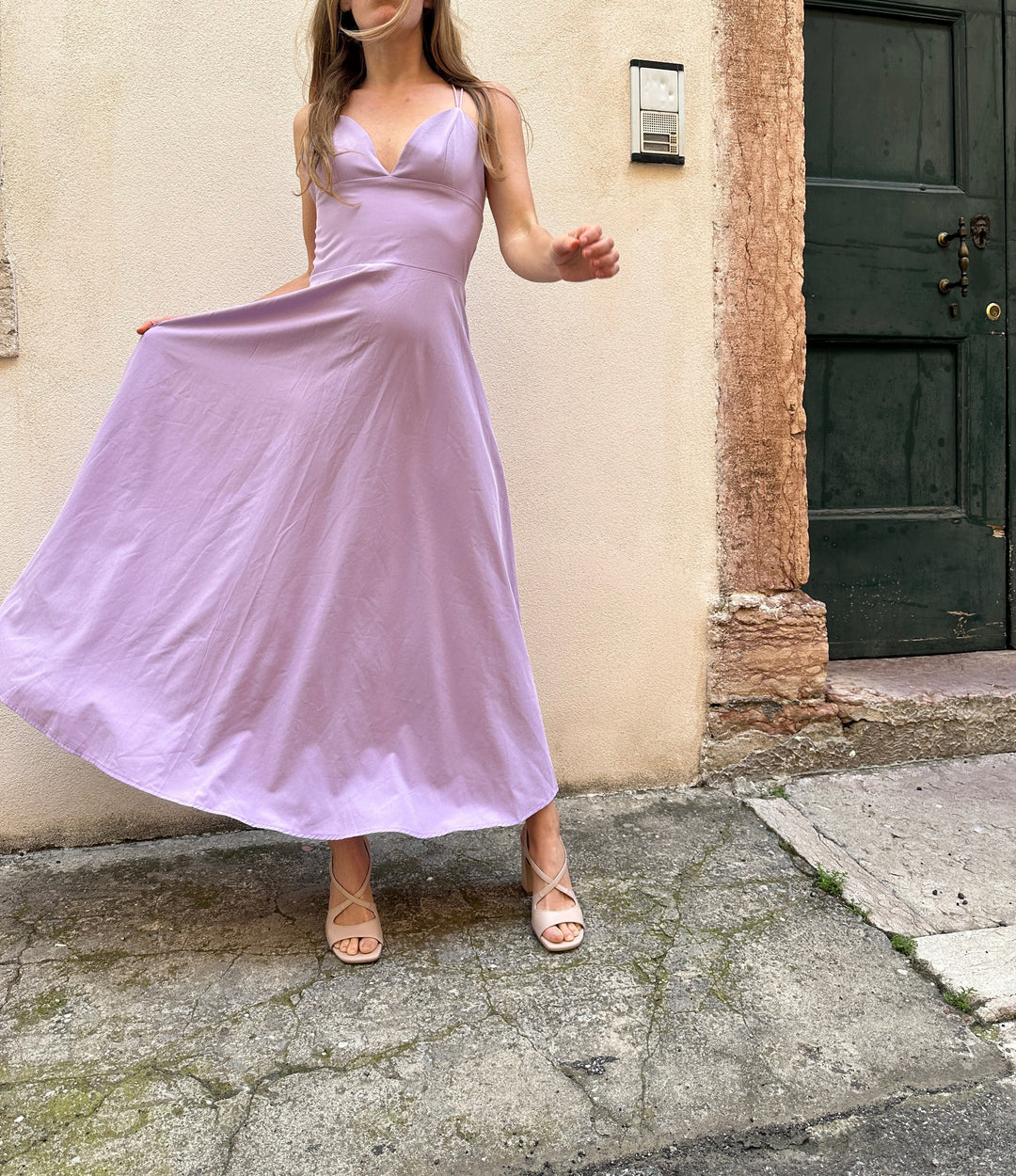 Sandales à talons haut en cuir vegan nude