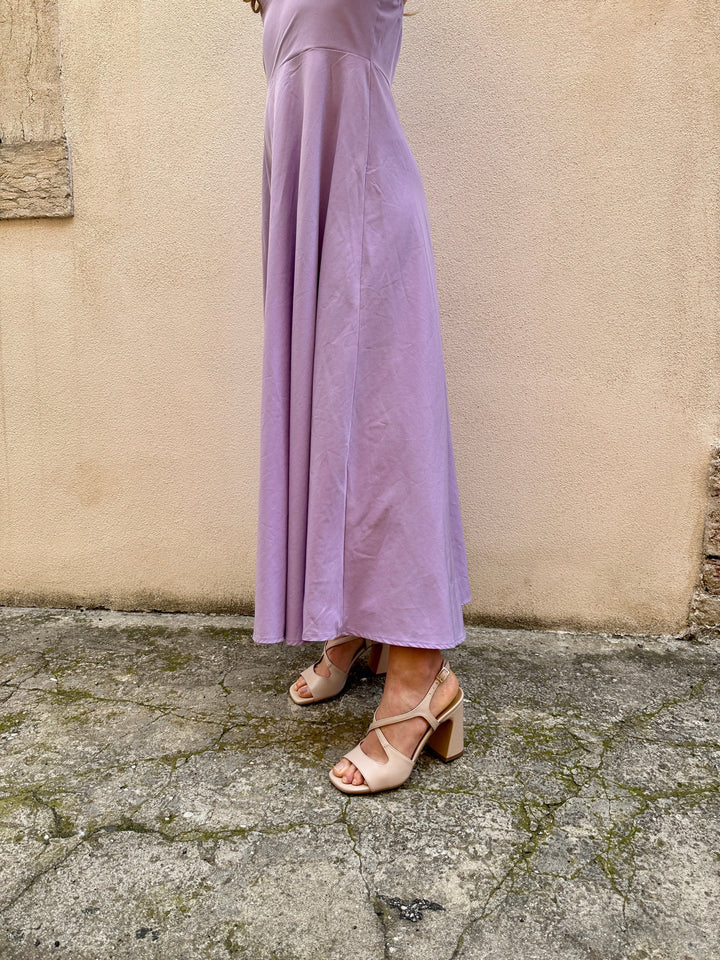Sandales à talons haut en cuir vegan nude