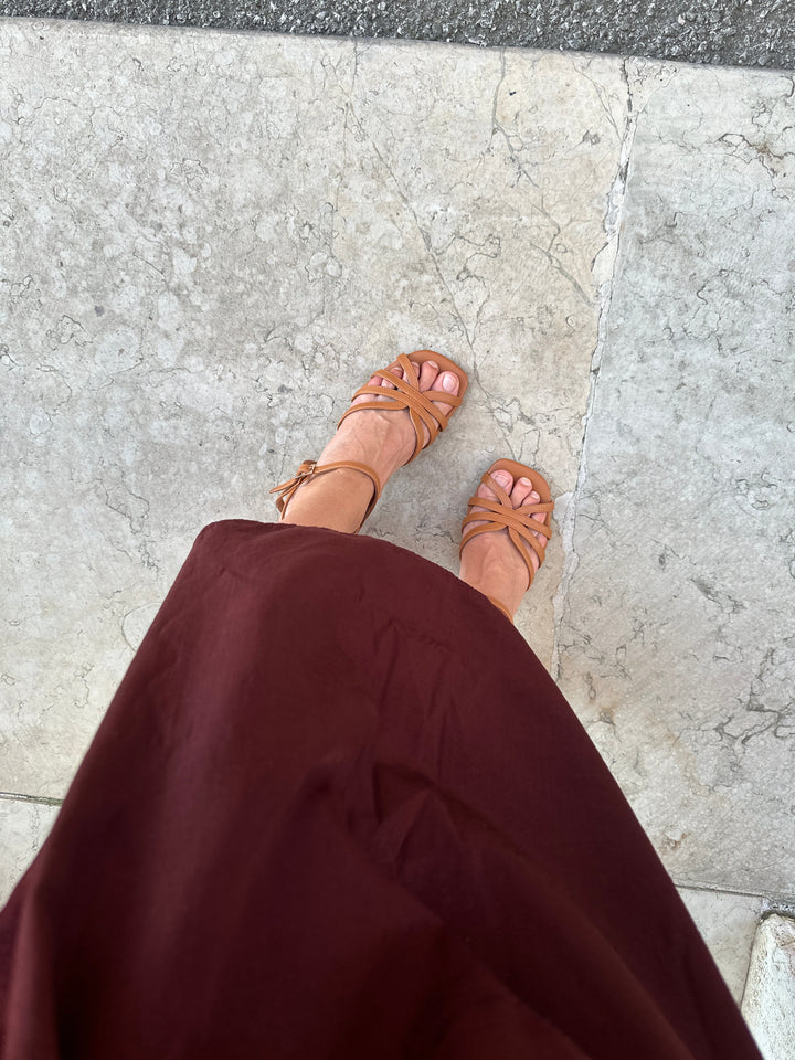 sandales à talons vegan marron