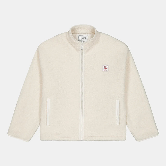 Veste-Polaire-Sherpa-manche-longue-beige-avec-fermeture-éclair-et-poches-extérieures-ultra-moltonnée-et-chaude