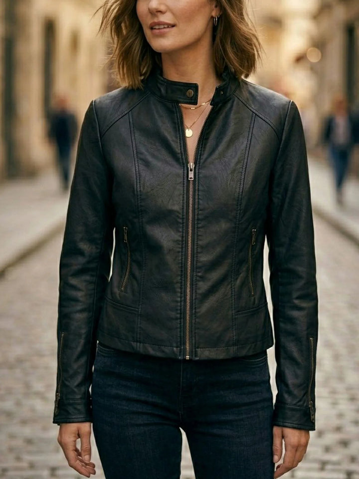 veste de moto vegan racer noire